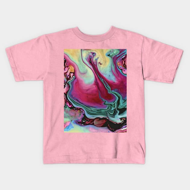 Colorful abstract marble Kids T-Shirt by CatyArte